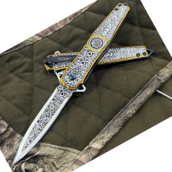Browning İşlemeli Çakı Desenli Çakı Kamp Çakısı Outdoor Çakı - 26 cm