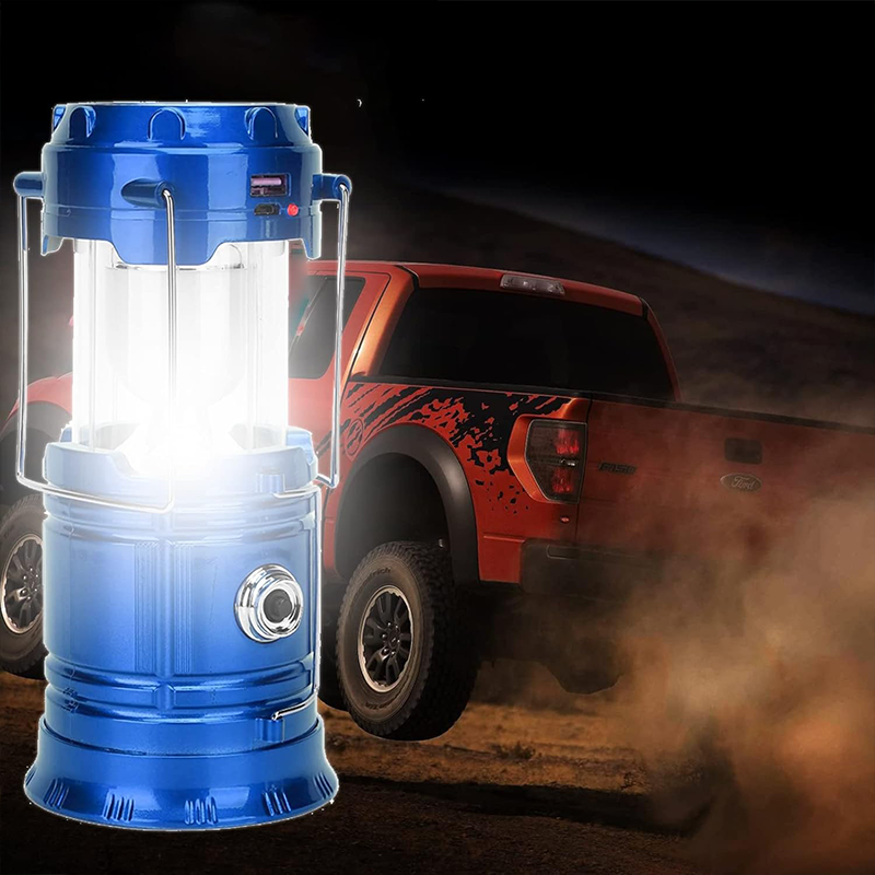 LED Kamp Feneri - USB ve Güneş Enerjili Şarj Edilebilir Çadır Işığı LED Şarj Edilebilir Kamp Lambası - Görsel 8