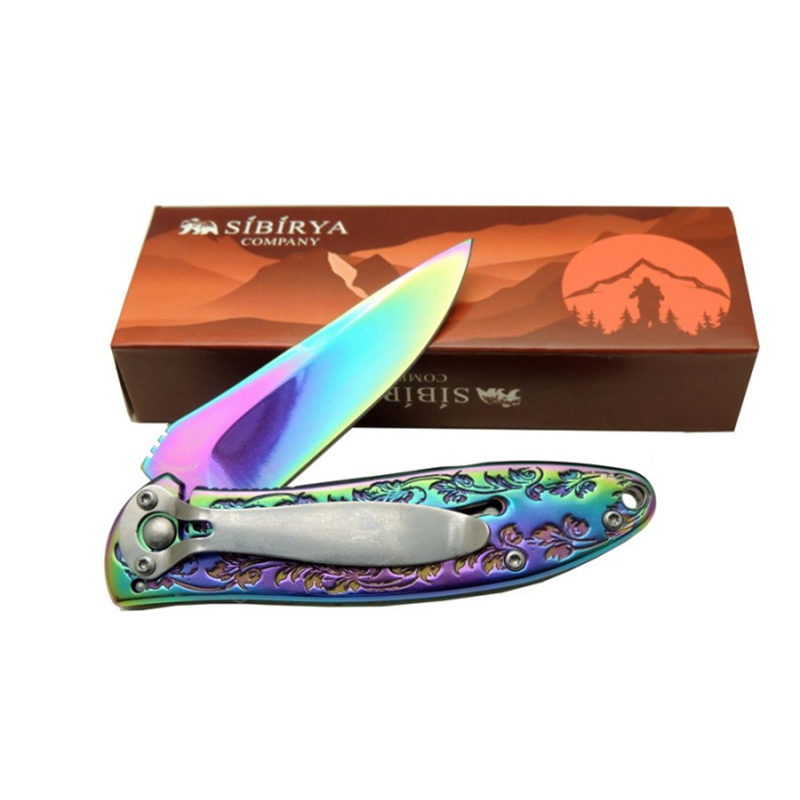 Sibirya Kartal Çakı Rainbow Alton Gold Kartal İşlemeli Outdoor Çakı - 2053 - Görsel 4