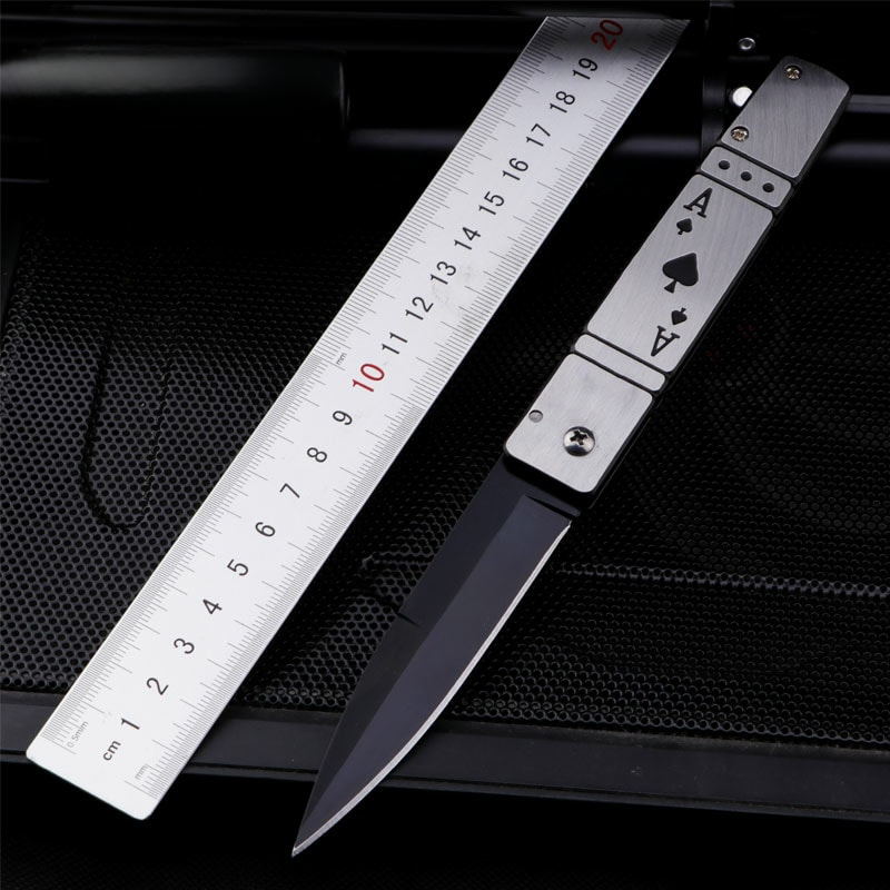 Maça Ası Çakı Poker Çakı Emniyetli Çakı Kamp Outdoor Çakı - Görsel 2