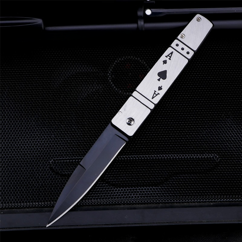 Maça Ası Çakı Poker Çakı Emniyetli Çakı Kamp Outdoor Çakı - Görsel 3