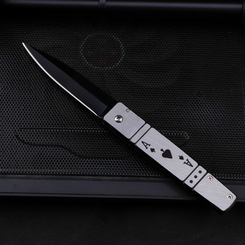 Maça Ası Çakı Poker Çakı Emniyetli Çakı Kamp Outdoor Çakı - Görsel 4