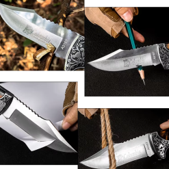 Columbia Sedef Kabzalı Desenli Çakı İşlemeli Sırttan Kilitli Çakı B3157-C