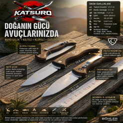 Katsuro Bohler N690 Çakı El Yapımı Çakı N690 Çakı Kilitli Klipsli Outdoor Çakı - KTSR99