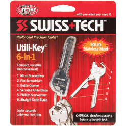 Alternative view of Swiss Tech 6'sı 1 Arada Çok Amaçlı Anahtarlık Multi Tools İsveç Çakısı - UKCSB