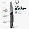 Benchmade Çakı Bugout 535 Çakı Axis Kilit Karbon Fiber Çakı Edc Çakı D2 Çelik - 1164