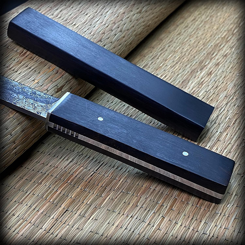 Katsuro Asuka Japon Damascus Tanto Bıçak Madsabre Bıçak Şam Çeliği VG10 Çelik Şam Çeliği - BH914 - Görsel 5