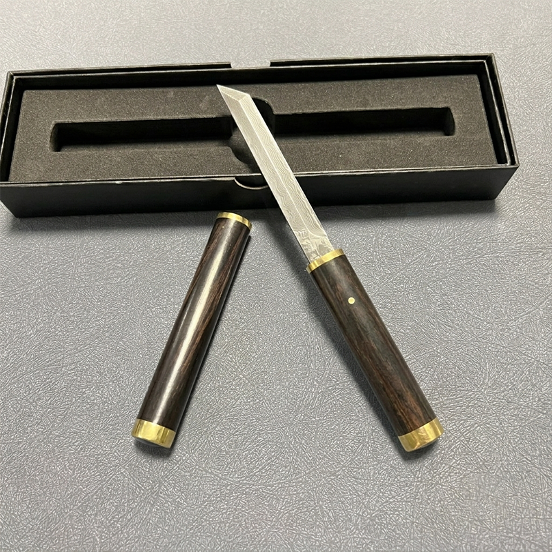 Katsuro Bıçak Japon Ruyi Jingu Bang Tanto Bıçak Damascus Av Bıçak Pirinç Uçlu - BH9186 - Görsel 3