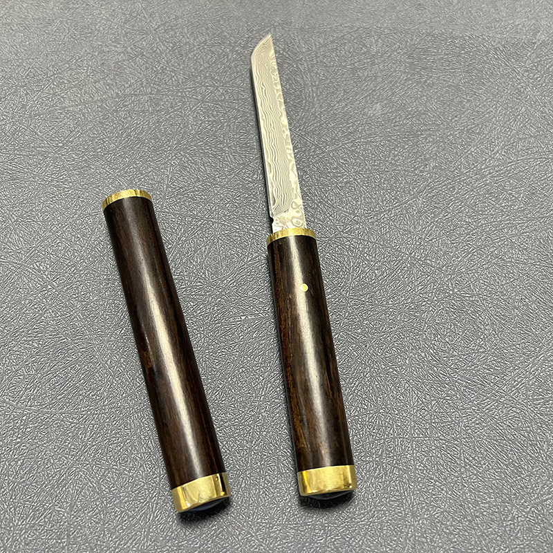 Katsuro Bıçak Japon Ruyi Jingu Bang Tanto Bıçak Damascus Av Bıçak Pirinç Uçlu - BH9186 - Görsel 4