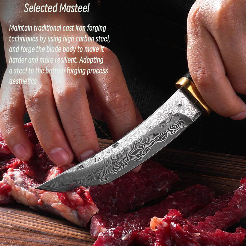 Katsuro Hançer Bıçak Japon Bıçak Şam Çeliği Ahşap Bıçak Outdoor Bıçak - BH915 - Görsel 9