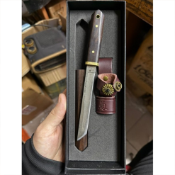 Alternative view of Katsuro Bıçak Japon Bıçak Damascus Tanto Bıçak VG10 Şam Çeliği Damascus Av Bıçak - BH936