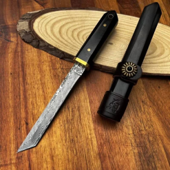 Katsuro Bıçak Japon Bıçak Damascus Tanto Bıçak VG10 Şam Çeliği Damascus Av Bıçak - BH936