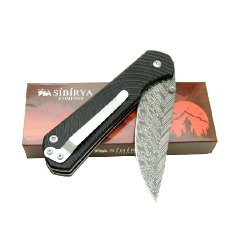 Sibirya Çakı Damascus Desenli Çakı Edc Çakı Kamp Outdoor Çakısı Piknik Çakı - S-2243 - Görsel 7