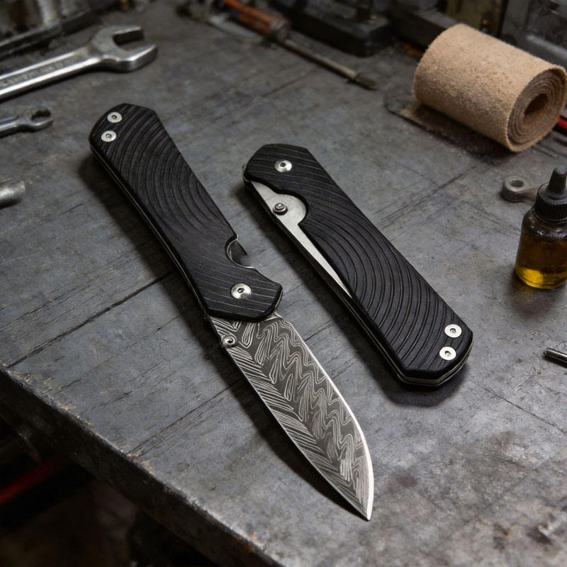 Sibirya Çakı Damascus Desenli Çakı Edc Çakı Kamp Outdoor Çakısı Piknik Çakı - S-2243 - Görsel 5