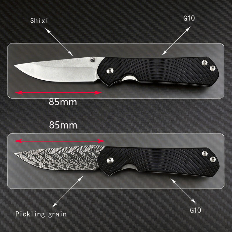 Sibirya Çakı Damascus Desenli Çakı Edc Çakı Kamp Outdoor Çakısı Piknik Çakı - S-2243 - Görsel 4