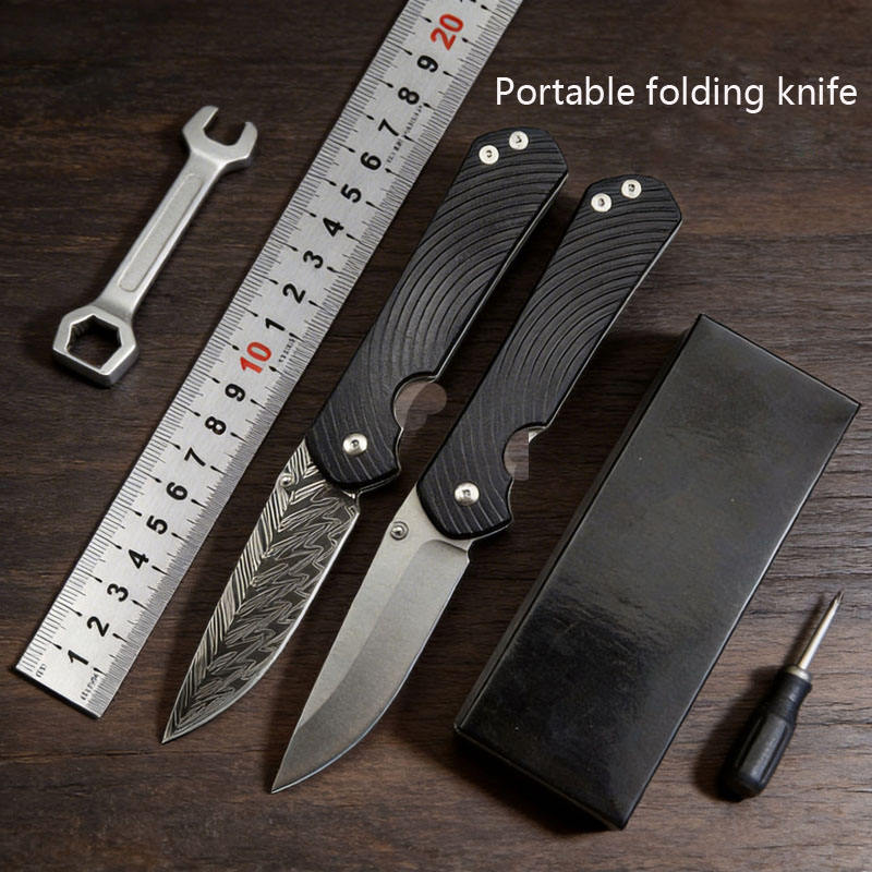 Sibirya Çakı Damascus Desenli Çakı Edc Çakı Kamp Outdoor Çakısı Piknik Çakı - S-2243 - Görsel 3
