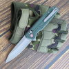 Sibirya Çakı G10 Haki Av Çakısı Yarı Otomatik Katlanır Bıçak Edc Çakı - 2231