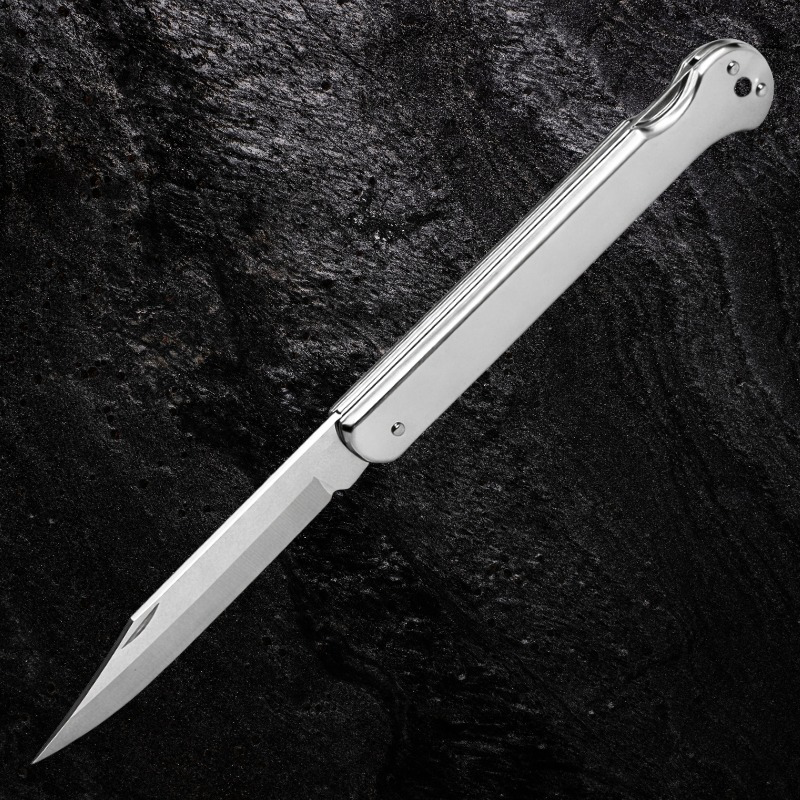 Aln Master Çakı Metal Çakı Sırttan Kilitli Gümüş Çakı Edc Çakı - Aln82 - Görsel 3