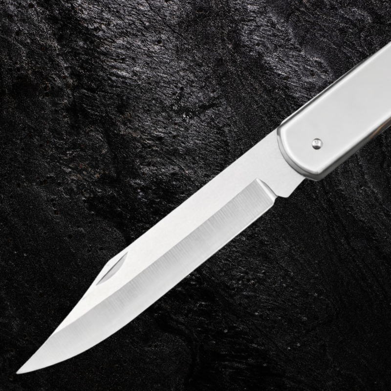 Aln Master Çakı Metal Çakı Sırttan Kilitli Gümüş Çakı Edc Çakı - Aln82 - Görsel 5